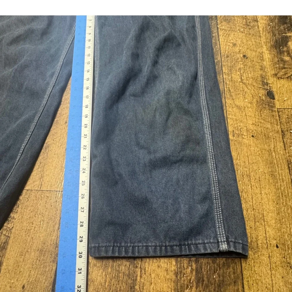 Roebucks Denim Bib Overalls Blue Classic Workwear Carpenter Pants Size 42x30‎